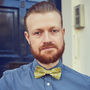 Mens Lime Yellow Floral Bow Tie, thumbnail 3 of 6