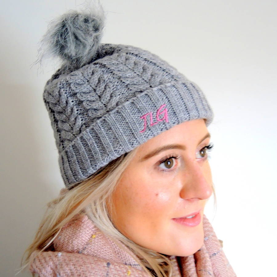 Personalised Knitted Hat With Hat Warmers By The Alphabet Gift Shop ...
