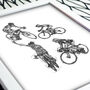 Cycling Sketch Collage Print, thumbnail 2 of 3