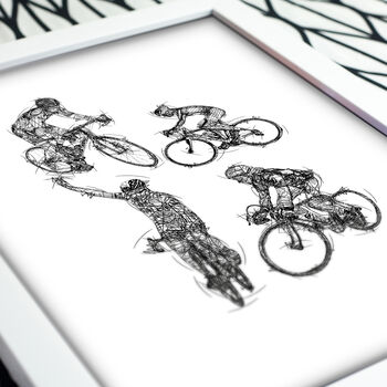 Cycling Sketch Collage Print, 2 of 3