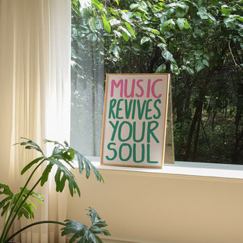 Music Revives Your Soul Wall Art Print, 4 of 10