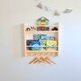 Nursery Bookcase With Rail And Pegs, Nursery Decor, thumbnail 2 of 11
