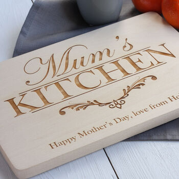 Mum's Kitchen Personalised Wooden Chopping Board, 2 of 7
