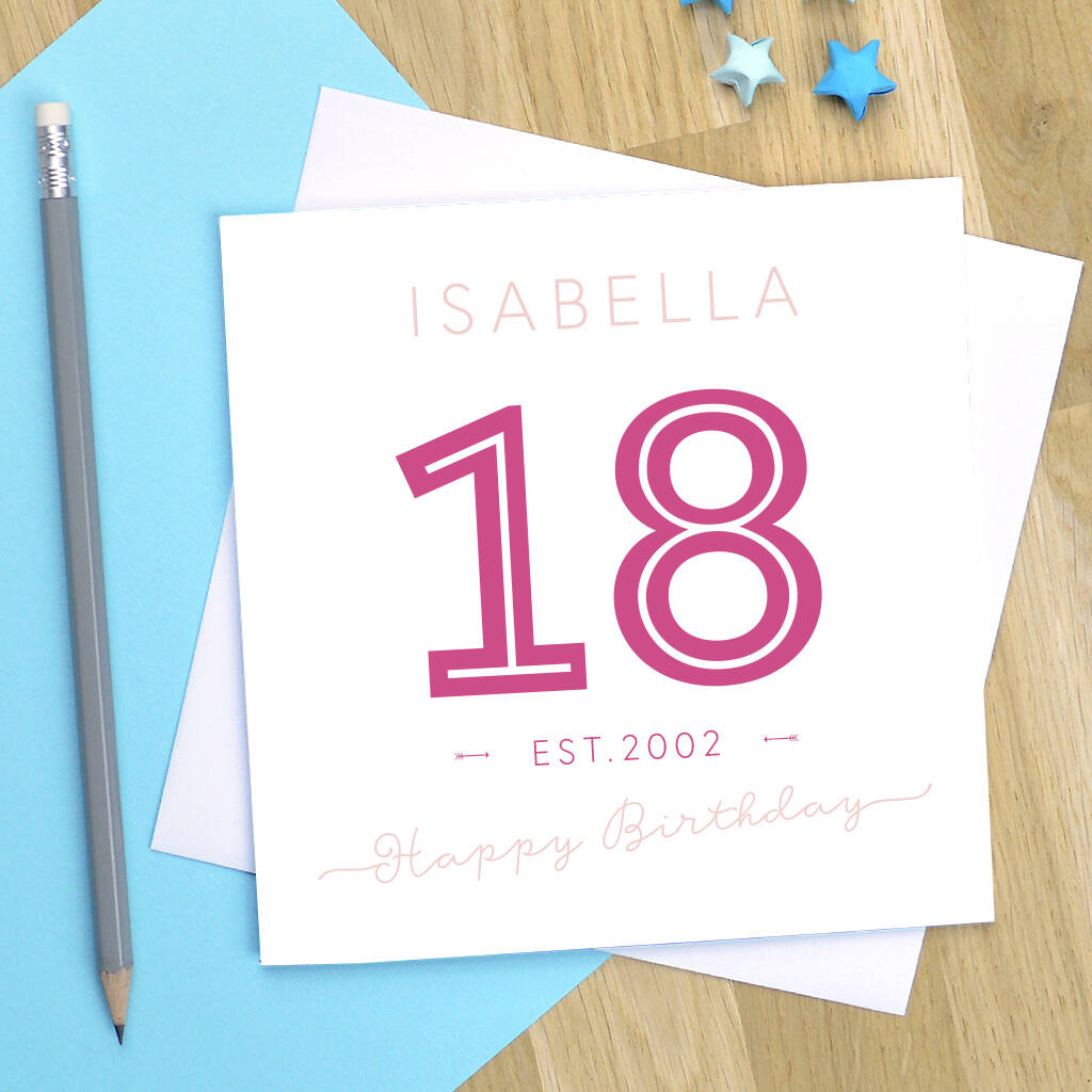 Established 18th Birthday Card By Pink And Turquoise ...