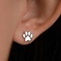 Sterling Silver Paw Print Screw Back Stud Earrings, thumbnail 6 of 11