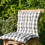 Set Of Two Grey Gingham Seat Pads With Buttons, thumbnail 1 of 5