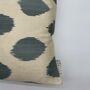 Ikat Silk Cushion Pale Blue Paint Brush, thumbnail 3 of 10