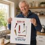 Personalised Seven Tee Tea Towel 70th Birthday Gift For Golfers, thumbnail 1 of 4