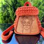Woven Backpack With Wooden Panel, thumbnail 1 of 7