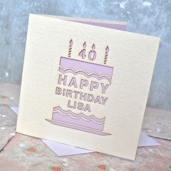 Personalised Laser Cut Birthday Cake Card, 3 of 4