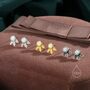 Sterling Silver White Opal And Leaf Motif Stud Earrings, thumbnail 6 of 12