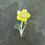 Buttercup Yellow Flower Brooch, thumbnail 1 of 5