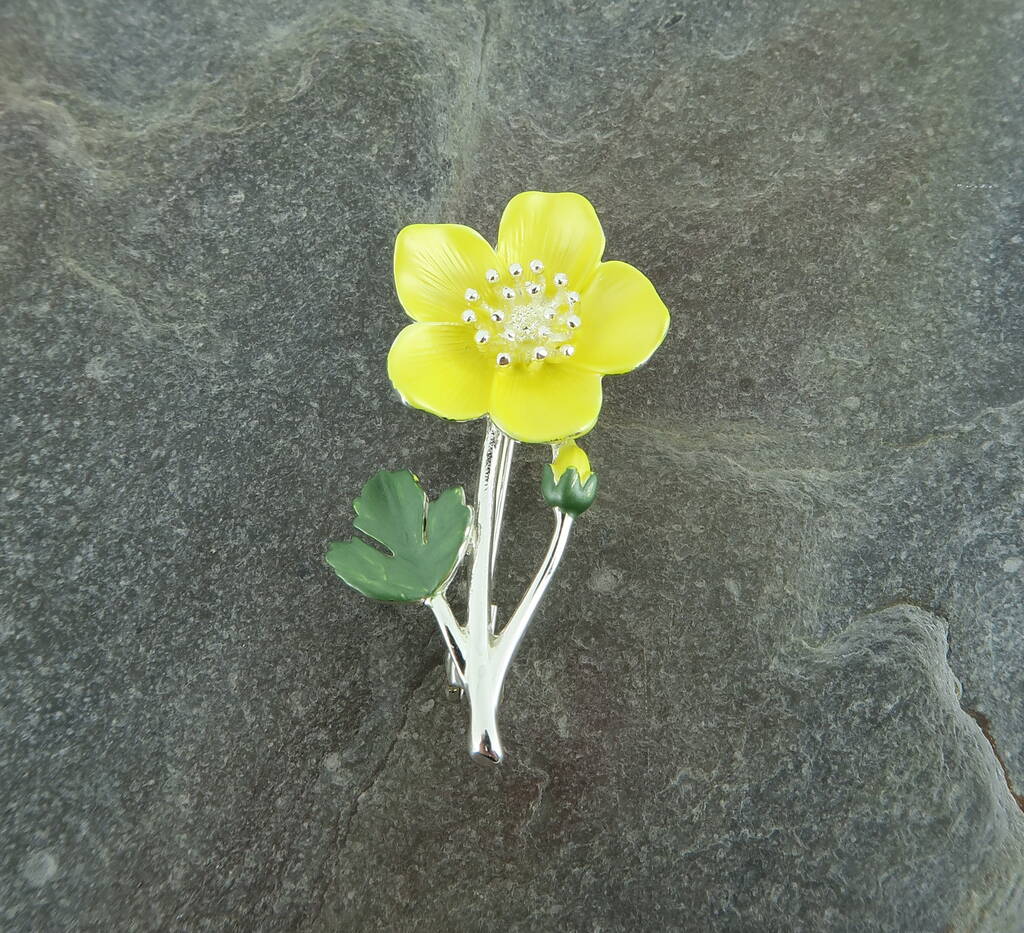Buttercup Yellow Flower Brooch, 1 of 5