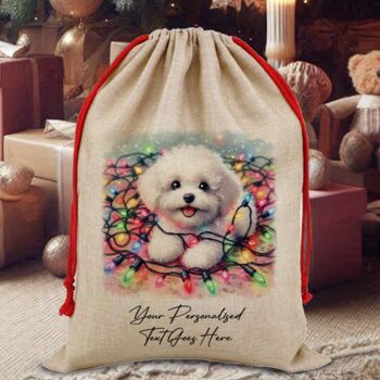 Personalised Bichon Freis In Christmas Lights, 4 of 9
