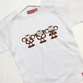 Personalised Child's Three Wise Monkeys T Shirt, 2 of 11