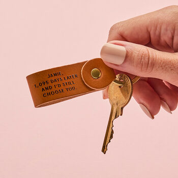Personalised 'Any Message' Leather Keyring, 3 of 9
