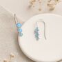 Sterling Silver Blue Opal Trio Drop Earrings – October Birthstone, thumbnail 4 of 6
