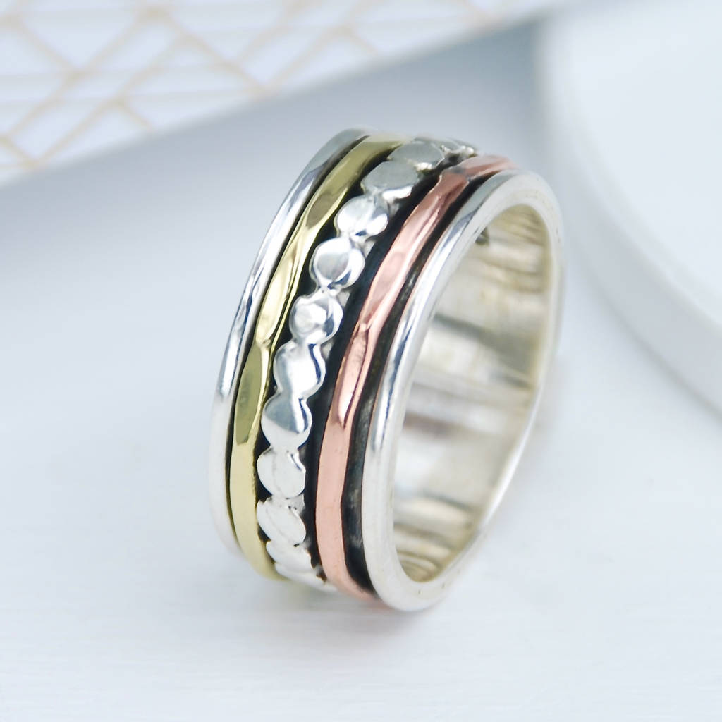 Helena Mixed Metal Spinning Ring By Penelopetom | notonthehighstreet.com