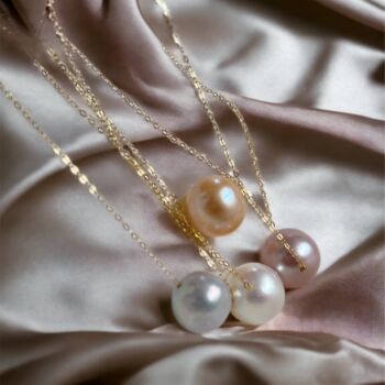 'Ginto' Real Gold Single Pearl Necklace, 2 of 12