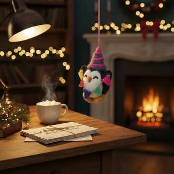 Handmade Felt Party Penguin Decoration, 5 of 5