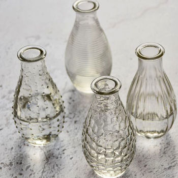 Set Of Four Clear Glass Vases Assorted, 4 of 5