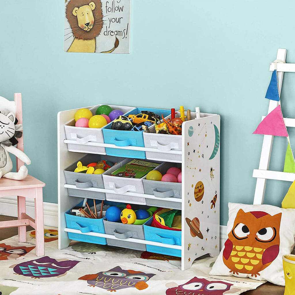 Toy Fabrics Boxes Storage Shelf Unit With Handles By Momentum ...