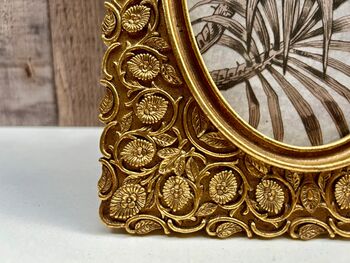 Distressed Gold Floral Oval Photo Picture Frame – 10x15cm 4x6, 2 of 6