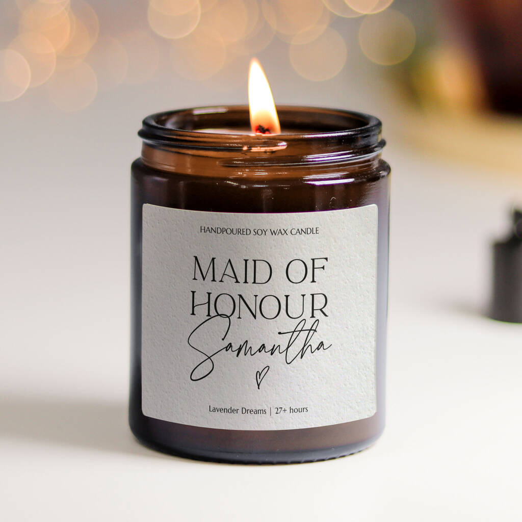 Personalised Maid Of Honour Or Bridesmaid Candle, 1 of 10