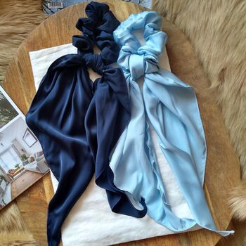 Deluxe Silk Satin Scarf Scrunchie, Style No Bow, 2 of 8