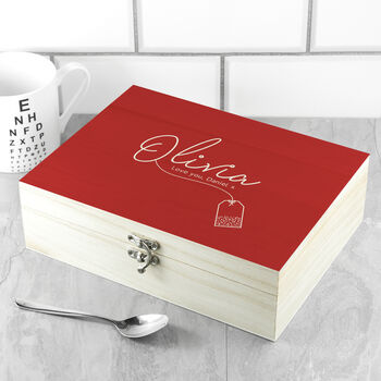 Personalised Romantic Wooden Tea Box, 7 of 12