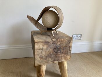 Handmade Coconut Leaf Table Lamp – Natural Cream Light, 3 of 12