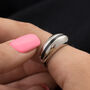 Black Candy Stripe Dome Ring, thumbnail 4 of 6