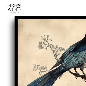Art Print | Vintage Blue Bird Wall Art | Nature Inspired Home Decor, 7 of 12