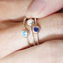 Sterling Silver Petite Gemstone Birthstone Ring, thumbnail 3 of 5