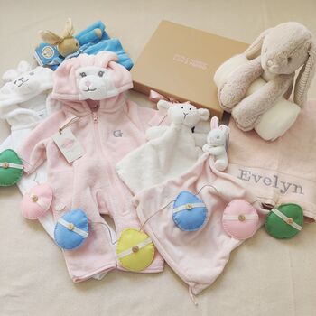 Personalised Baby Bunny Fleece All In One, 7 of 9