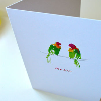 Lovebirds Valentine's Day Painted Greetings Card, 3 of 3