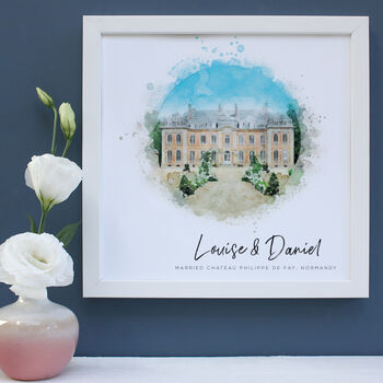 Personalised Wedding Venue Watercolour Framed Print, 6 of 12