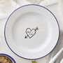 Personalised Carved Heart Enamel Plate, thumbnail 1 of 3