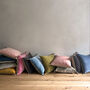 The Velvet And Linen Cushion Pale Pink, thumbnail 5 of 7
