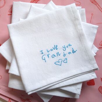 Personalised Child’s Handwriting Handkerchief For Dad Or Grandad, 3 of 6