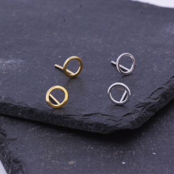 Sterling Silver Open Circle Stud Earrings, 6 of 11
