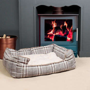 Tweedy Country Style Check Dog Bed, 2 of 6