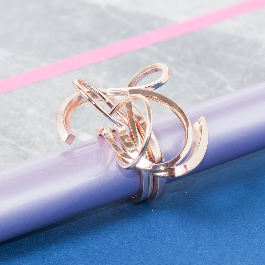 Rose Gold Galaxy Cocktail Ring By Loel & Co. | notonthehighstreet.com