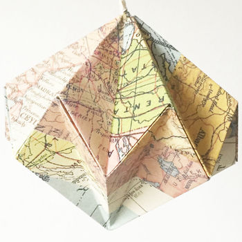 Globetrotter Origami Diamond Ornament Maps, 4 of 6