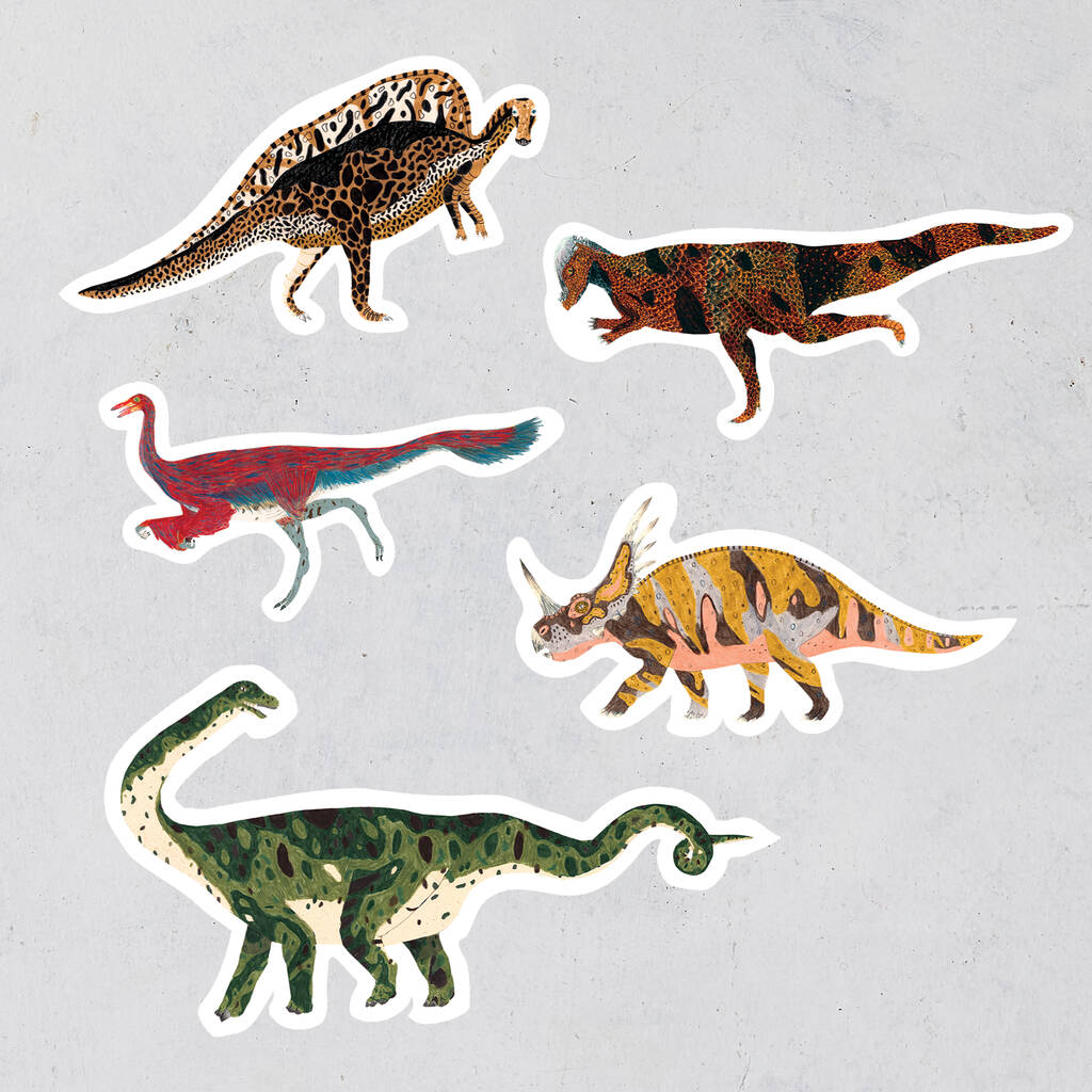 Dinosaur Vinyl Stickers Sheet B By James Barker