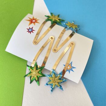 Gold Glitter Star Hair Clips, 3 of 11
