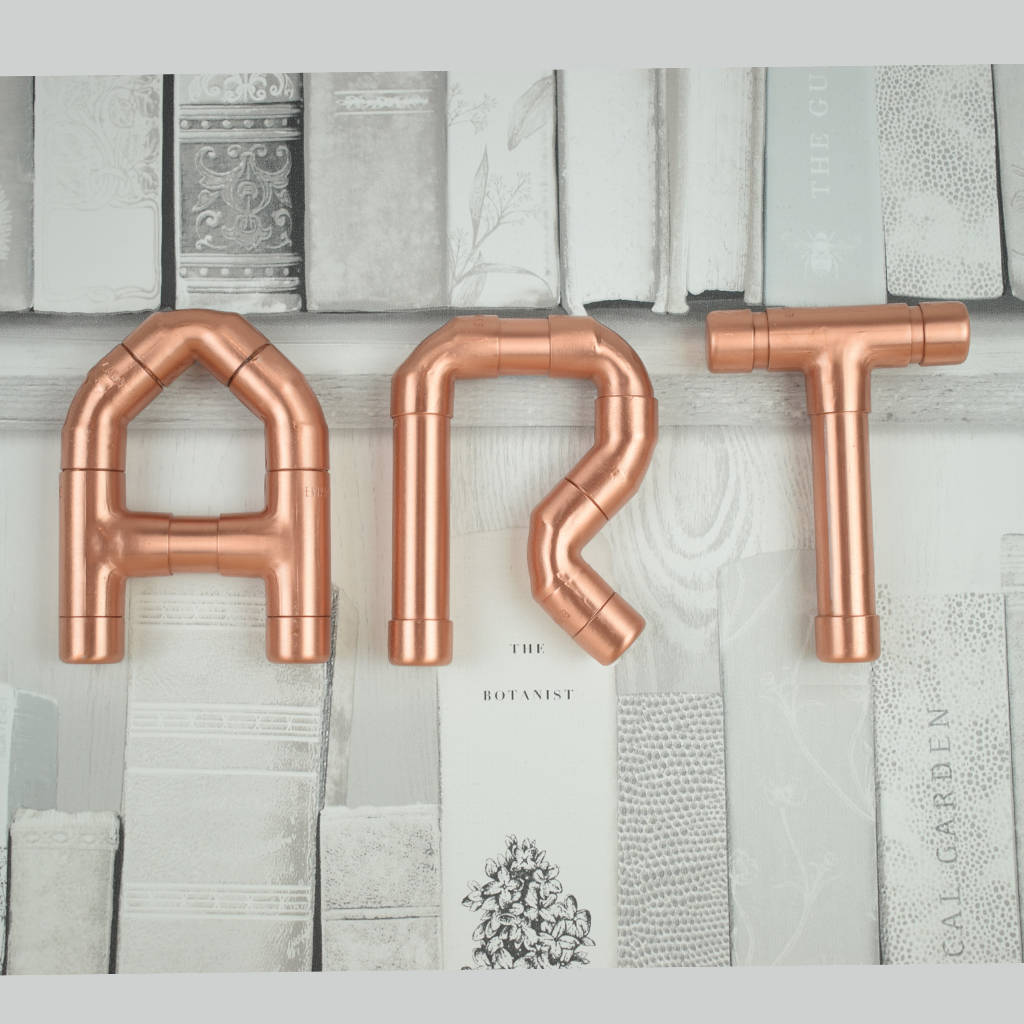 'art' copper letters by proper copper design