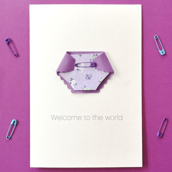 New Baby Girl Floral Nappy Card, 2 of 12