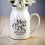 Personalised Mr And Mrs Ceramic Flower Jug, thumbnail 3 of 4