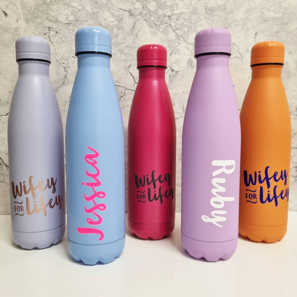 Wifey For Lifey Colour Block Water Bottle, 1 of 10